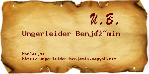 Ungerleider Benjámin névjegykártya